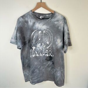 Loner Gray Peace Sign Tie-Dye T-Shirt